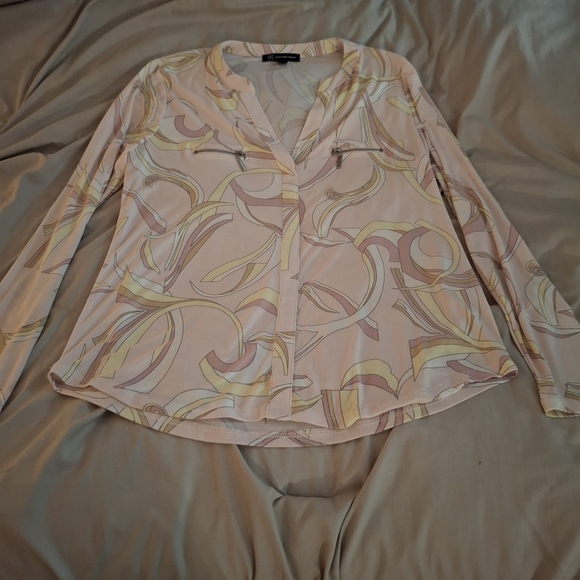 INC International Concepts Pastel Abstract Women's Blouse - Picture 3 of 7